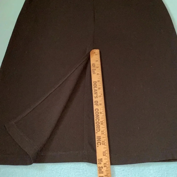 MEG ALLEN by Liz Claiborne black maxi slit skirt elastic waistband size M 8-10 - Picture 3 of 10